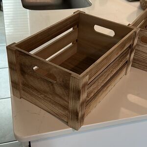 Set of 2 Wood Storage Decor Crates